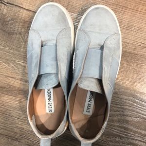 Steve Madden light blue slip ons